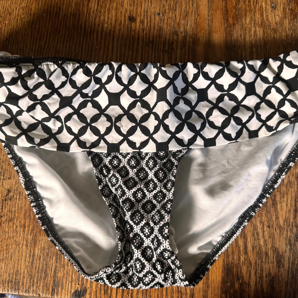 Wide band bathing suit bottom (black/white)